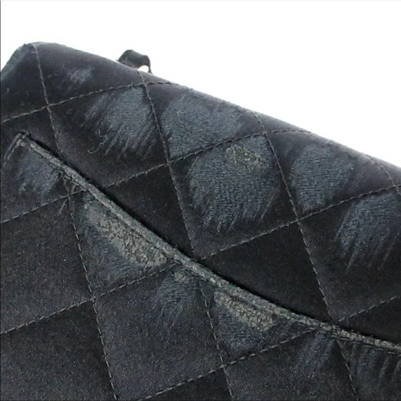 💜CHANEL Mini Matelasse Chain Shoulder Crossbody Bag Satin - Picture 12 of 12